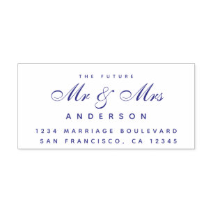 Chic Script Future Mr Mrs Wedding Return Address Self-inking Stamp