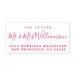 Chic Script Future Mr Mrs Wedding Return Address Self-inking Stamp