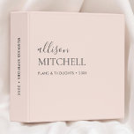 Chic Script Girly Blush Pink 3 Ring Binder<br><div class="desc">Minimalist binder.</div>