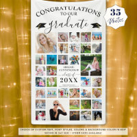 Chic Script Graduation 35 Photo Collage White