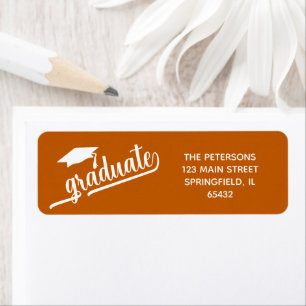 Chic Script Graduation and Cap Burnt Orange