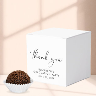 Chic Script Graduation Party Thank You Favor Box