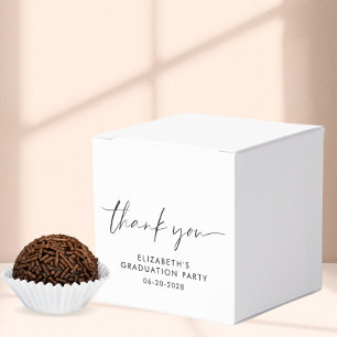 Chic Script Graduation Party Thank You Favor Box