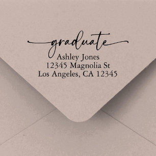 Chic Script Graduation Return Address Self-inking Stamp