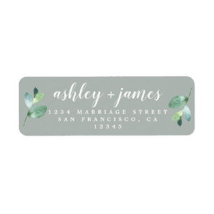 Chic Script Green Foliage Mariage Adresse de retou