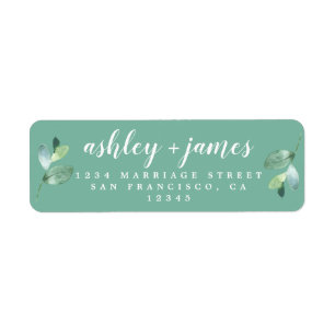 Chic Script Green Foliage Mariage Adresse de retou