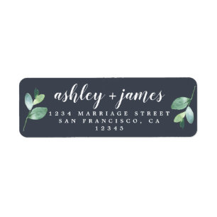 Chic Script Green Foliage Mariage Adresse de retou