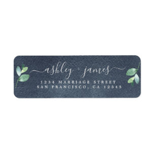 Chic Script Green Foliage Mariage Adresse de retou
