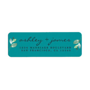 Chic Script Green Foliage Mariage Adresse de retou