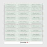 Chic Script Green Wedding Guest Address Labels<br><div class="desc">Easy to personalize, names and addresses / individual wedding address label stickers for guests. SIZE INDIVIDUAL LABELS: 0.85” X 2.64” These chic, modern and simple wedding address labels feature your wedding guest names in off-black elegant handwritten script calligraphyon a pastel green background. Simply add your individual wedding guest names and...</div>