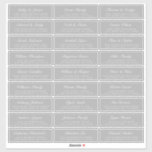 Chic Script Grey Wedding Guest Address Labels<br><div class="desc">Easy to personalize, names and addresses / individual wedding address label stickers for guests. SIZE INDIVIDUAL LABELS: 1.45” X 4.45” These chic, modern and simple wedding address labels feature your wedding guest names in white elegant handwritten script calligraphy on a grey background. Simply add your individual wedding guest names and...</div>