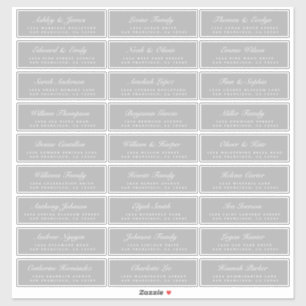 Chic Script Grey Wedding Guest Address Labels