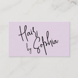 Chic Script Hair Stylist Pastel Purple Business Card
