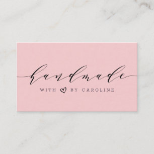 chic script Handmade business Business Card
