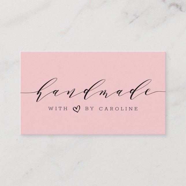chic script Handmade business Business Card (Front)