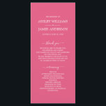 Chic Script Hot Pink Simple Minimal Wedding Program<br><div class="desc">Elegant minimal wedding program with white chic script calligraphy and modern typography on a hot pink background. Simply add your wedding program details. Exclusively designed for you by Happy Dolphin Studio. If you have any questions or requests, please contact us at happydolphinstudio@outlook.com. We're happy to help you make your wedding...</div>