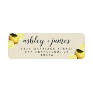 Chic Script Lemon Slice Mariage Adresse de retour