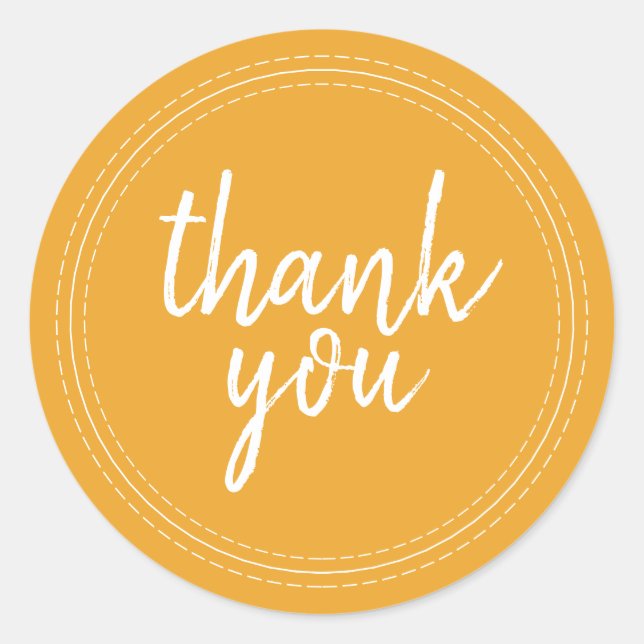 Chic Script Mellow Yellow Thank You Gift Label (Front)