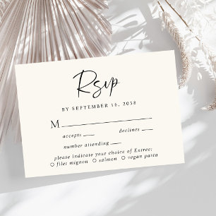 Chic Script Menu Choice Cream Mariage