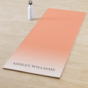Chic Script Monogram Cantaloupe Orange Ombre Yoga Mat