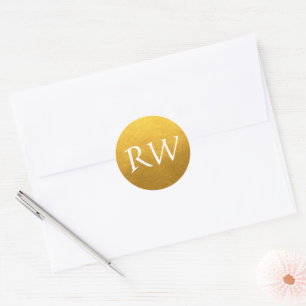 Chic Script Monogram Initial Gold Label