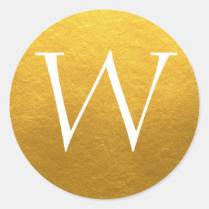 Chic Script Monogram Initial Gold Label