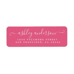 Chic Script Name Hot Pink Adresse de retour