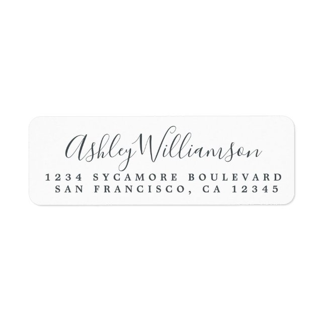 Chic Script Name Monogram Return Address  Label (Front)