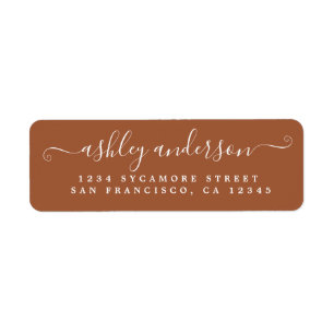 Chic Script Name TerraCotta Return Address