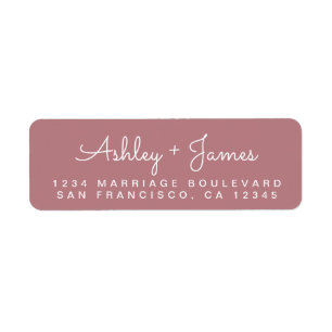 Chic Script Names Dusty Rose Return Address