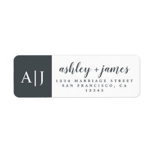 Chic Script Names Monogram Mariage Adresse de reto