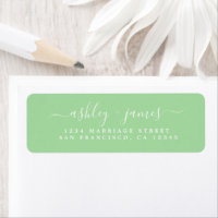 Chic Script Neo Mint Mariage Adresse de retour