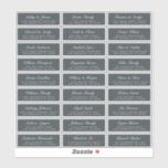 Chic Script Off-Black Wedding Guest Address Labels<br><div class="desc">Easy to personalize, names and addresses / individual wedding address label stickers for guests. SIZE INDIVIDUAL LABELS: 0.85” X 2.64” These chic, modern and simple wedding address labels feature your wedding guest names in white elegant handwritten script calligraphyon an off-black background. Simply add your individual wedding guest names and address....</div>