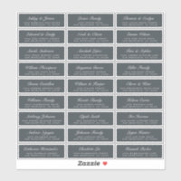 Chic Script Off-Black Wedding Guest Address Labels