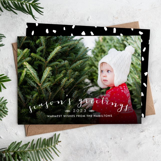 Chic Script Overlay Holiday Photo Card (Creator Uploaded)