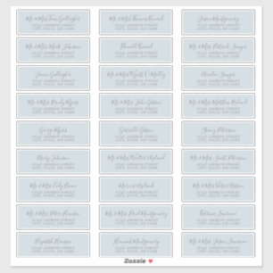 Chic Script Pale Blue Guest Address Labels