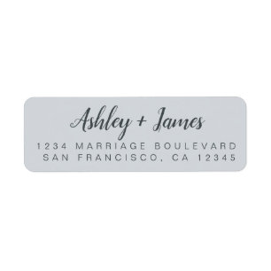 Chic Script Pastel Blue Mariage Adresse de retour
