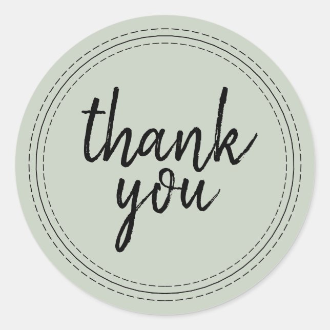 Chic Script Pastel Green Thank You Gift Label (Front)