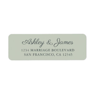Chic Script Pastel Green Wedding Return Address