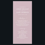 Chic Script Pastel Purple Simple Minimal Wedding Program<br><div class="desc">Elegant minimal wedding program with white chic script calligraphy and modern typography on a pastel purple background. Simply add your wedding program details. Exclusively designed for you by Happy Dolphin Studio. If you have any questions or requests, please contact us at happydolphinstudio@outlook.com. We're happy to help you make your wedding...</div>