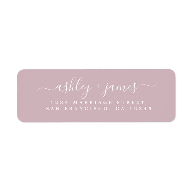 Chic Script Pastel Purple Wedding Return Address (Front)