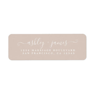Chic Script Pastel Purple Wedding Return Address L