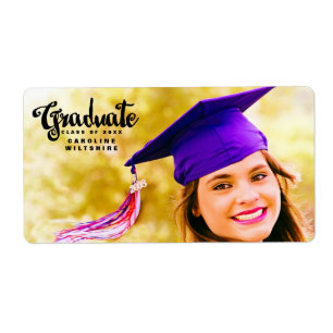 Chic Script Personalized Photo Graduation
