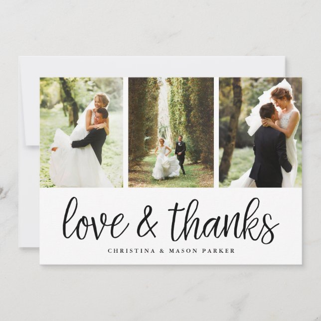 Chic Script Photo Thank You Card w/ Back Message (Front)