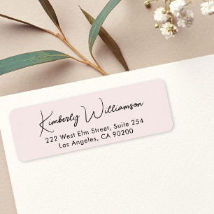 Chic Script Pink Return Address