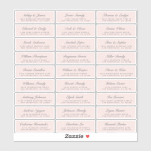 Chic Script Pink Wedding Guest Address Labels