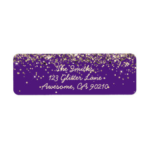 Chic Script Purple Parties scintillant Mariage Adr
