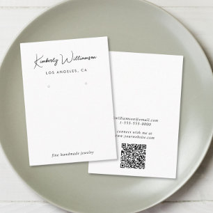 Chic Script QR Code Earring Jewelry Display Card