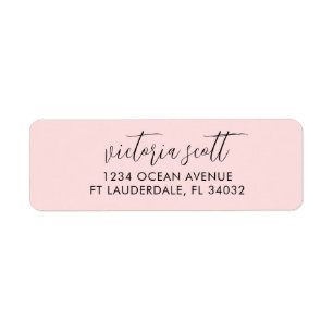 Chic Script Return Address Labels Modern Pink