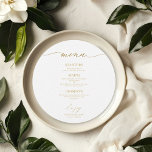 Chic Script Round Wedding Menu Card For Plate<br><div class="desc">A simple chic calligraphy wedding menu card. I do offer a free customisation service,  if you have any questions or special requests,  please feel free to contact me.</div>